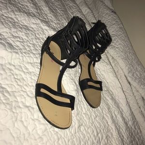 Just fab black sandals, size 7